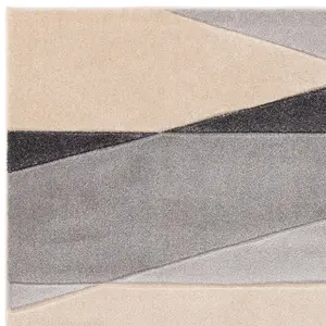 Grey Modern Geometric 13mm Thick Stain-Resistant Rug For Bedroom, Dining Room, Easy to Clean Modern Rug-160cm X 230cm