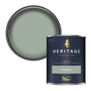 Dulux Trade Heritage Sage Green Eggshell Wall paint, 750ml