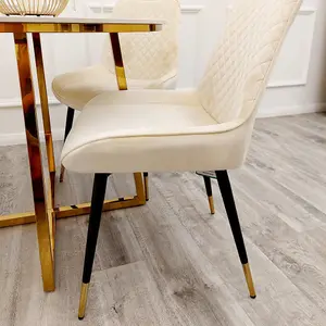 Luna Velvet Crossed Stitch Dining Chair