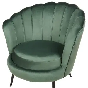 Beliani Retro Armchair LOVIKKA Velvet Green