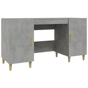 Berkfield Desk Concrete Grey 140x50x75 cm Engineered Wood