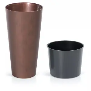 TUBUS 25cm Width Set of 1 Slim Corten Steel Flower Pot Tall