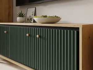 Parii TV Cabinet in Green - W1300mm H560mm D370mm, Vibrant and Functional