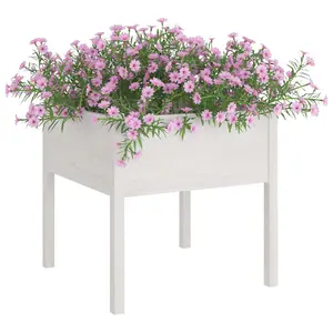 Berkfield Garden Planters 2 pcs White 70x70x70 cm Solid Pinewood