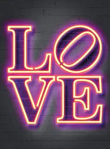 Neon Tube Love Mural - 192x260cm - 5481-4