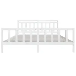 Berkfield Bed Frame White Solid Wood 200x200 cm