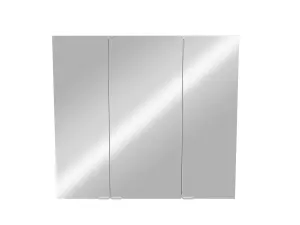 Imandra Tall Matt Silver Mirror effect Triple Bathroom Cabinet Mirrored (H)900mm (W)1000mm