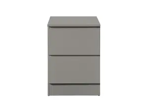 Grey 3 Piece Furniture Set Chest of Drawers Bedside Tables Birlea Oslo