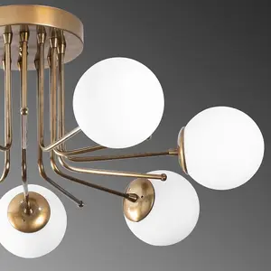 Luminosa Model 12 Deco 7-light Ceiling Lamp Golden