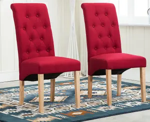 MCC Direct Deluxe High Back Fabric Dining Chairs Red