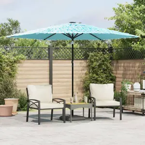 Berkfield Garden Parasol with Steel Pole Blue 288x288x225 cm