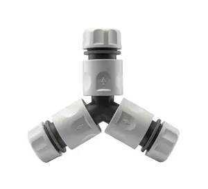 Garden Hose Connectors Fittings Universal Standard Hozelock Compatible White 3 Way - 3 x Female Connector