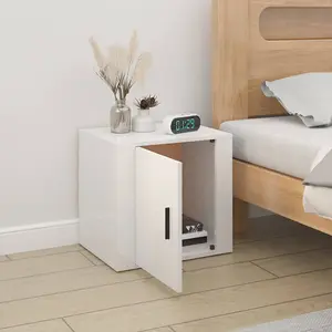 Berkfield Bedside Cabinet High Gloss White 50x39x47 cm