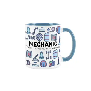 Mechanic Gift Mug - Trades Funny Novelty Gift Blue Tea Coffee Gift Present Ceramic Mug