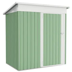 5 Ft. W x 3 Ft. D Metal Lean-To Garden Shed Green