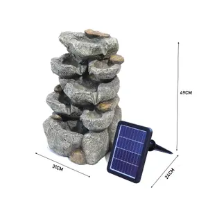 Waterfall Solar Powered Outdoor LED Resin Fountain Water Feature