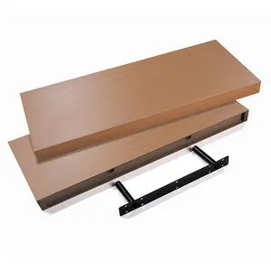 40cm Floating Shelves Oak Veneer Finish Supplied as a pack of 2, invisible mounting, fixings included