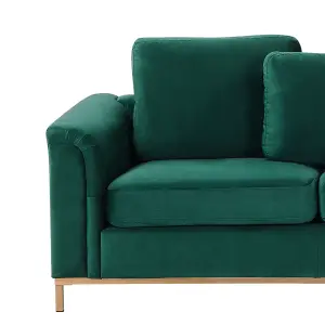 Left-Hand Corner Sofa OSLO Dark Green Velvet Left Hand