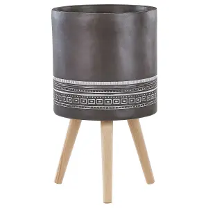 Elevated Plant Pot EVRETI Ceramic Dark Grey