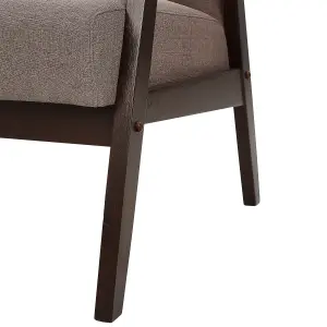 Beliani Retro Fabric Armchair Brown ASNES