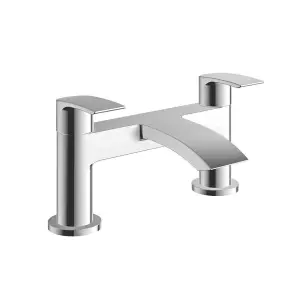 Chrome Waterfall Sleek Basin & Bath Filler Tap Pack Including Bath Waste