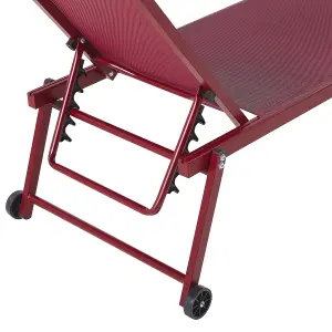 Sun Lounger Metal Burgundy PORTOFINO