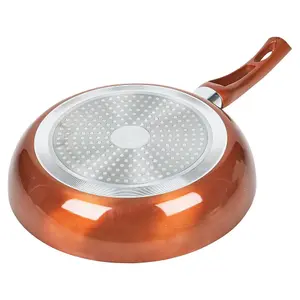 URBNLIVING 28cm Length Frying Pan Ceramic Copper Steel Cooking Pots Saucepans Kitchen Cookware