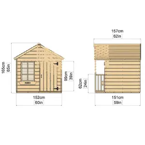 Rebo 5FT x 5FT Childrens Wooden Garden Playhouse - Sparrow