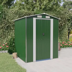 Berkfield Garden Shed Green 192x191x223 cm Galvanised Steel