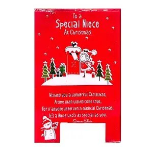 Simon Elvin To A Special Niece Christmas Card (Pack of 12) Red/White (One Size)