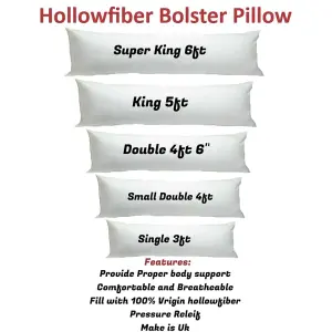 Bolster Pillow Hollowfiber Filled Orthopedic Full Body Support Pregnancy Maternity Long Cushion