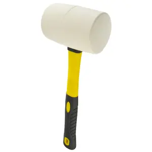 32oz White Rubber Mallet 70% Fibreglass Handle Hammer Non Marking