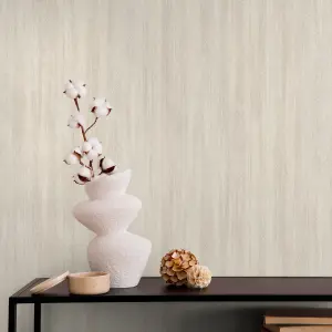 Grandeco Arcana Fabric Effect textured Wallpaper, Neutral