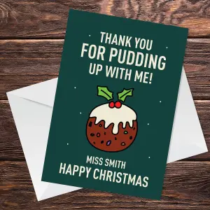 Personalised Funny Christmas Card For Teacher Thank You Card