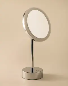 Cosmic Free-Standing Magnifying Mirror With Adjustable Led Light Chrome Essentials (LED)(X5)(3W 5V/1A) USB