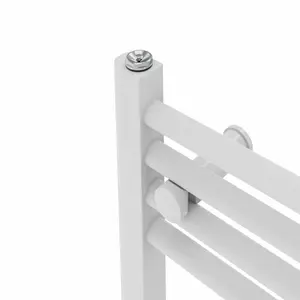 Wiest Straight Heated Towel Rail Radiator Bathroom Ladder Warmer White / 160cm H x 40cm W x 3cm D