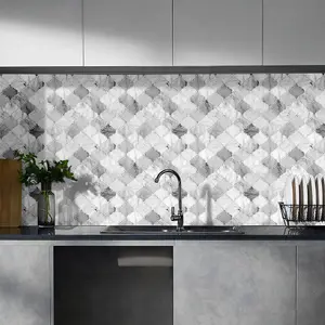 10Pcs Peel and Stick Waterproof Decorative Backsplash Self-Adhesive Wall Tiles for Kitchen and Bathroom (2.5mm T)