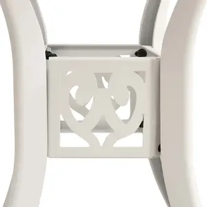 Berkfield Garden Table White 78x78x72 cm Cast Aluminium