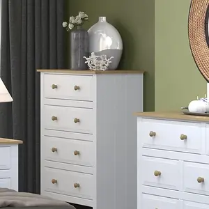 White 4 drawer chest of drawers, Capri range