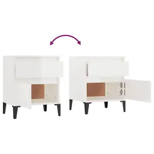 Berkfield Bedside Cabinet High Gloss White 40x35x50 cm