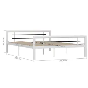 Berkfield Bed Frame White and Black Metal 120x200 cm