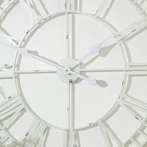 Melody Maison Large White Skeleton Wall Clock 80cm x 80cm