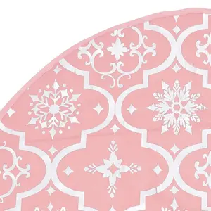 Kimber Luxury Christmas Tree Skirt with Sock Pink / 122 cm