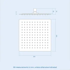 Nes Home Square 300mm Ultra Thin Shower Head