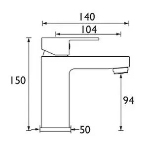 Bristan Edge Waterfall Cloakroom Basin Mixer Tap Sink Mono Bathroom + Waste