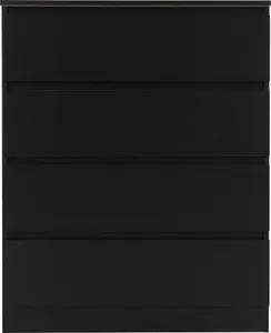 Malvern 4 Drawer Chest Black Recessed Handles