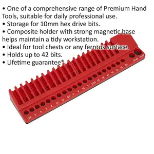 42 Capacity Magnetic Bit Holder - Screwdriver HEX Drill Bit Organizer Block