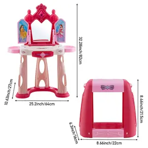 Kid Toy Toddler Play Set,Dressing Table and Chair Set with Drawer for Kids