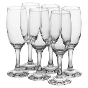 Queensway Home & Dining 18cm Height Champagne Flutes 190ml Bar Glassware Stemware 6pcs Set