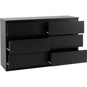 Braunstein 6 Drawer Chest Of Drawers Black